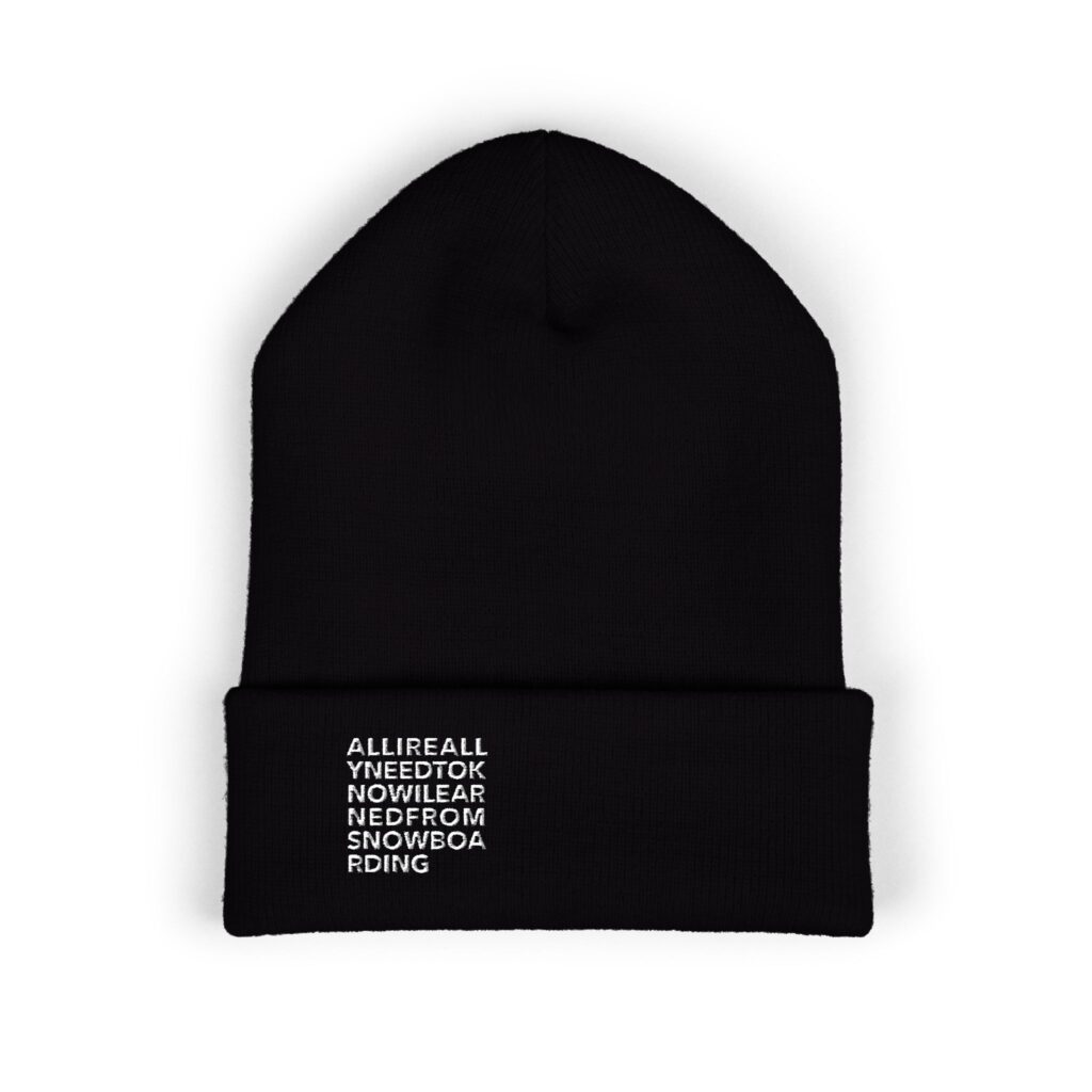 White OG Logo Knit Beanie